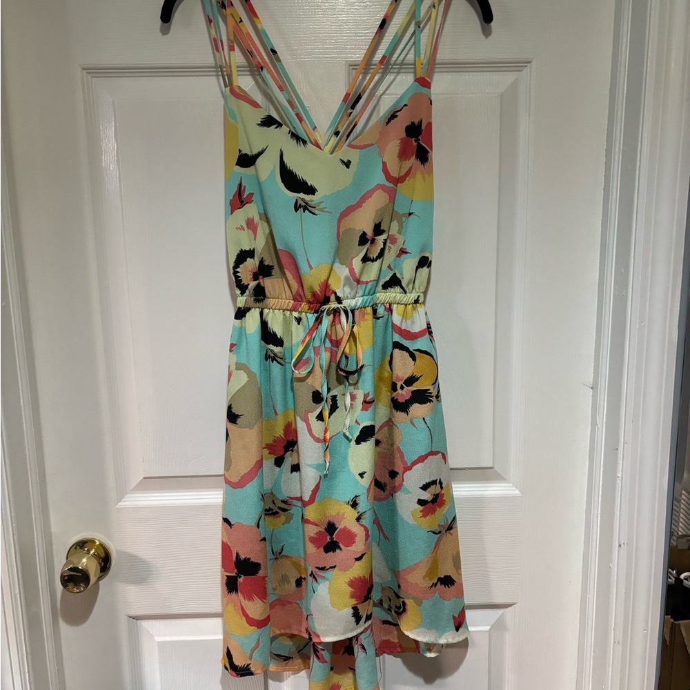 BeBop Multi-Color Floral Spaghetti-Strap Dress